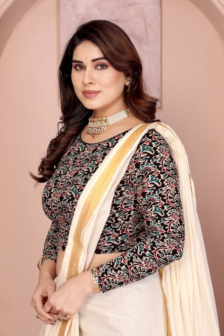 Massakali - (Kalamkari hand print) Long Sleeves Black (4)