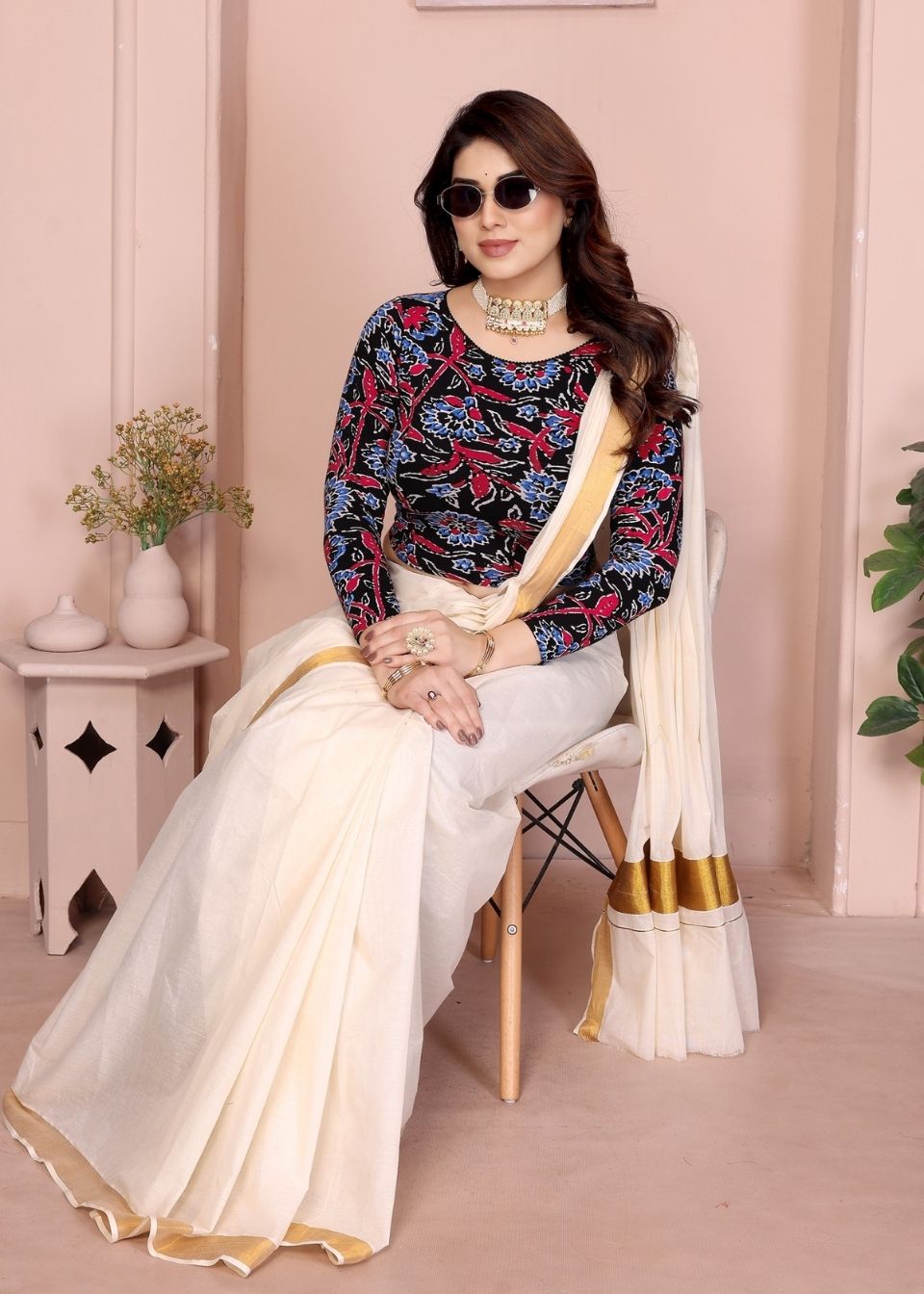 Massakali - (Kalamkari hand print) Long Sleeves BlackB (2)