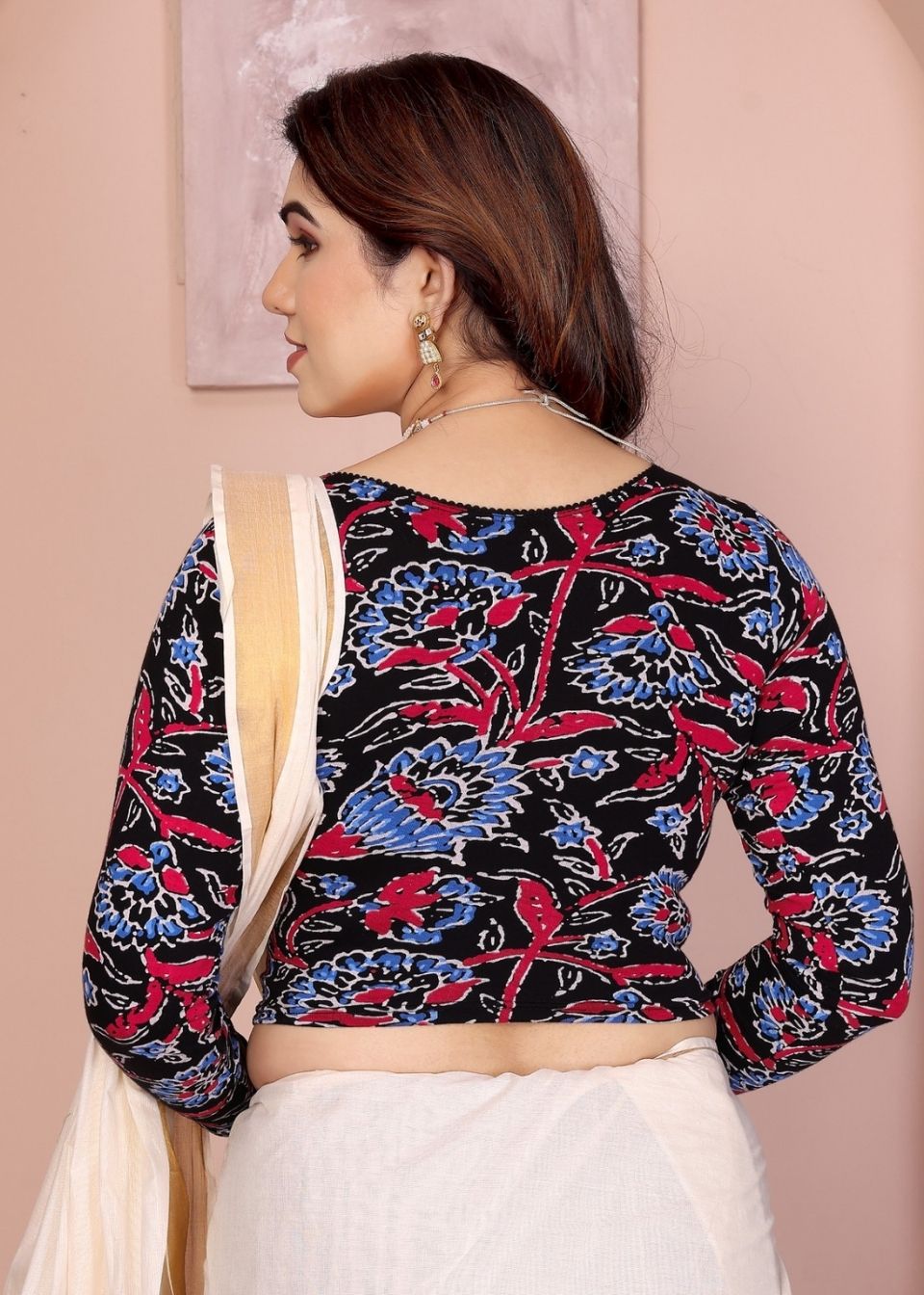 Massakali - (Kalamkari hand print) Long Sleeves BlackB (3)