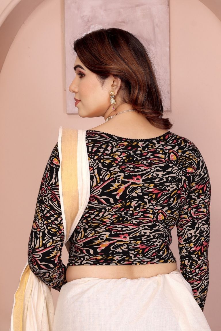 Massakali - (Kalamkari hand print) Long Sleeves BlackO (2)