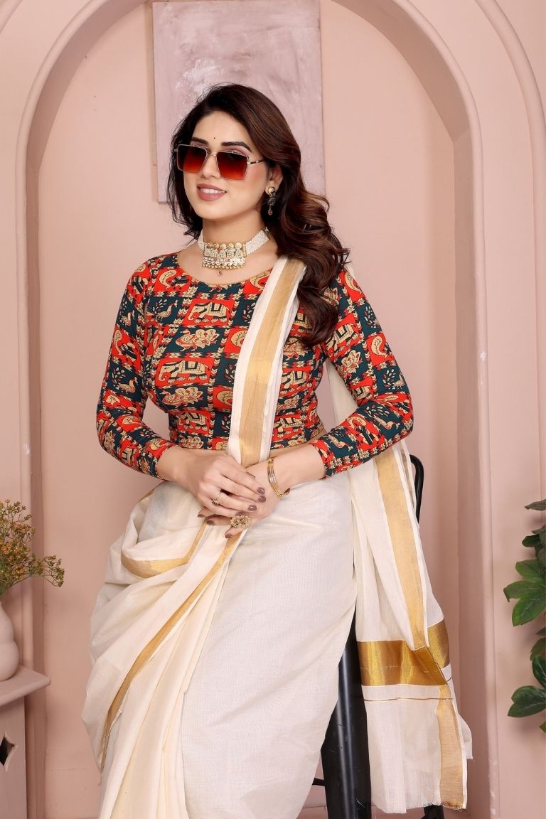 Massakali - (Kalamkari hand print) Long Sleeves Orng (2)