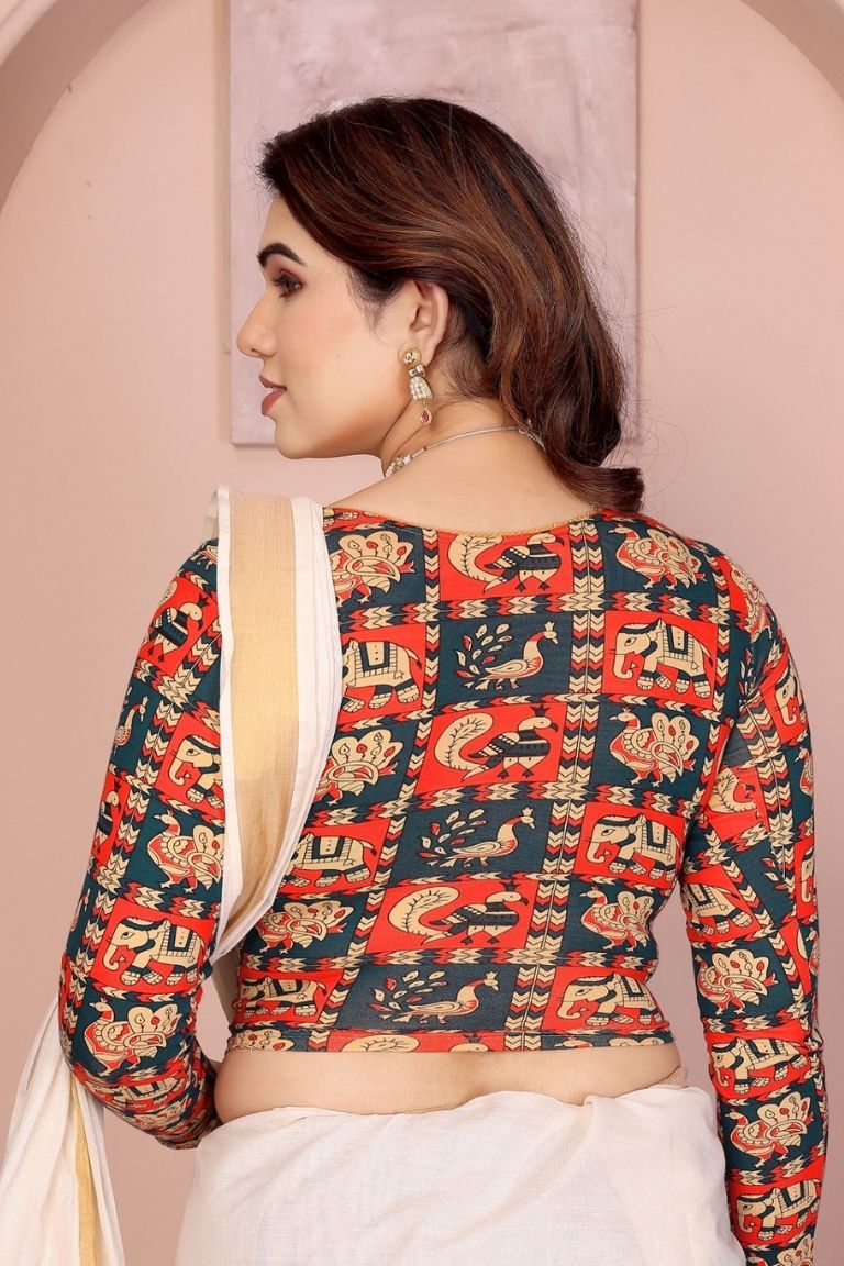 Massakali - (Kalamkari hand print) Long Sleeves Orng (3)