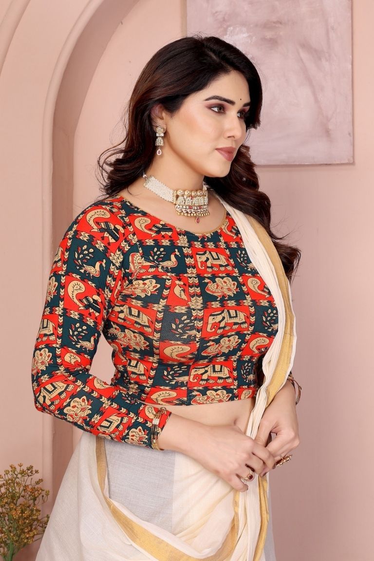 Massakali - (Kalamkari hand print) Long Sleeves Orng (5)