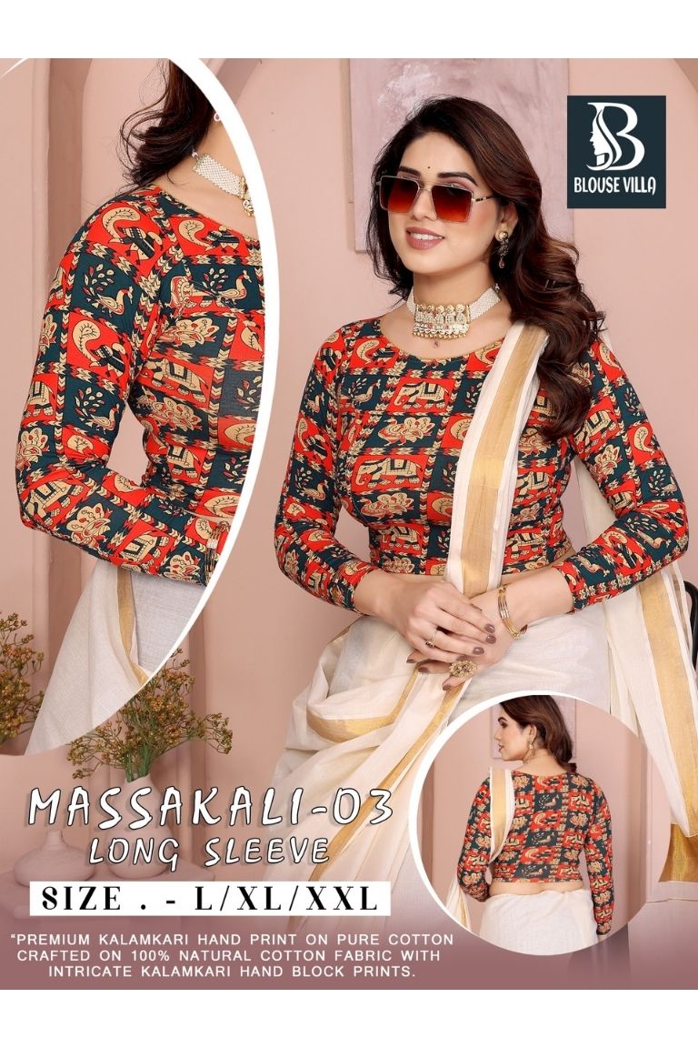 Massakali - (Kalamkari hand print) Long Sleeves Orng