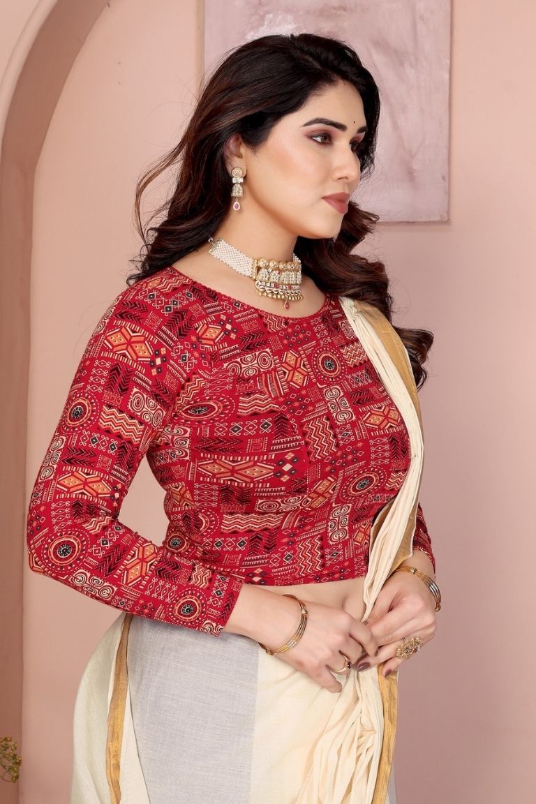 Massakali - (Kalamkari hand print) Long Sleeves red (5)