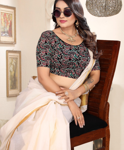 Cotton Kalamkari Stretchable Blouse (7)